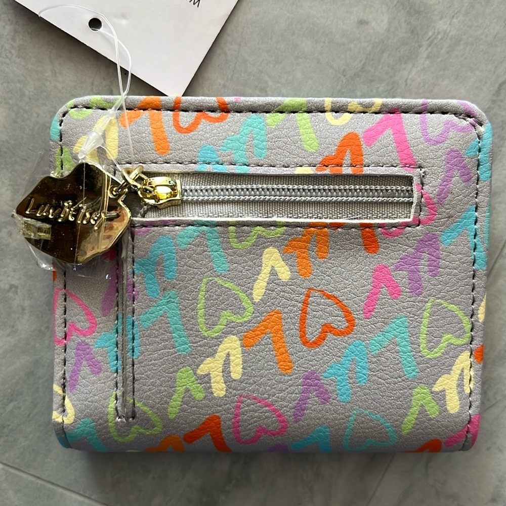 Betsey Johnson  LBMONEY  GREY MULTI  Luv Betsey Wallet   Multi bright colors NWT - Picture 3 of 12